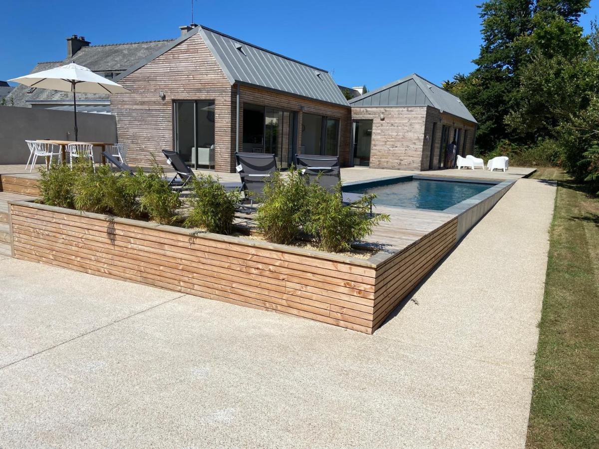 Magnifique villa avec piscine, à 5 min des plages Landunvez Esterno foto